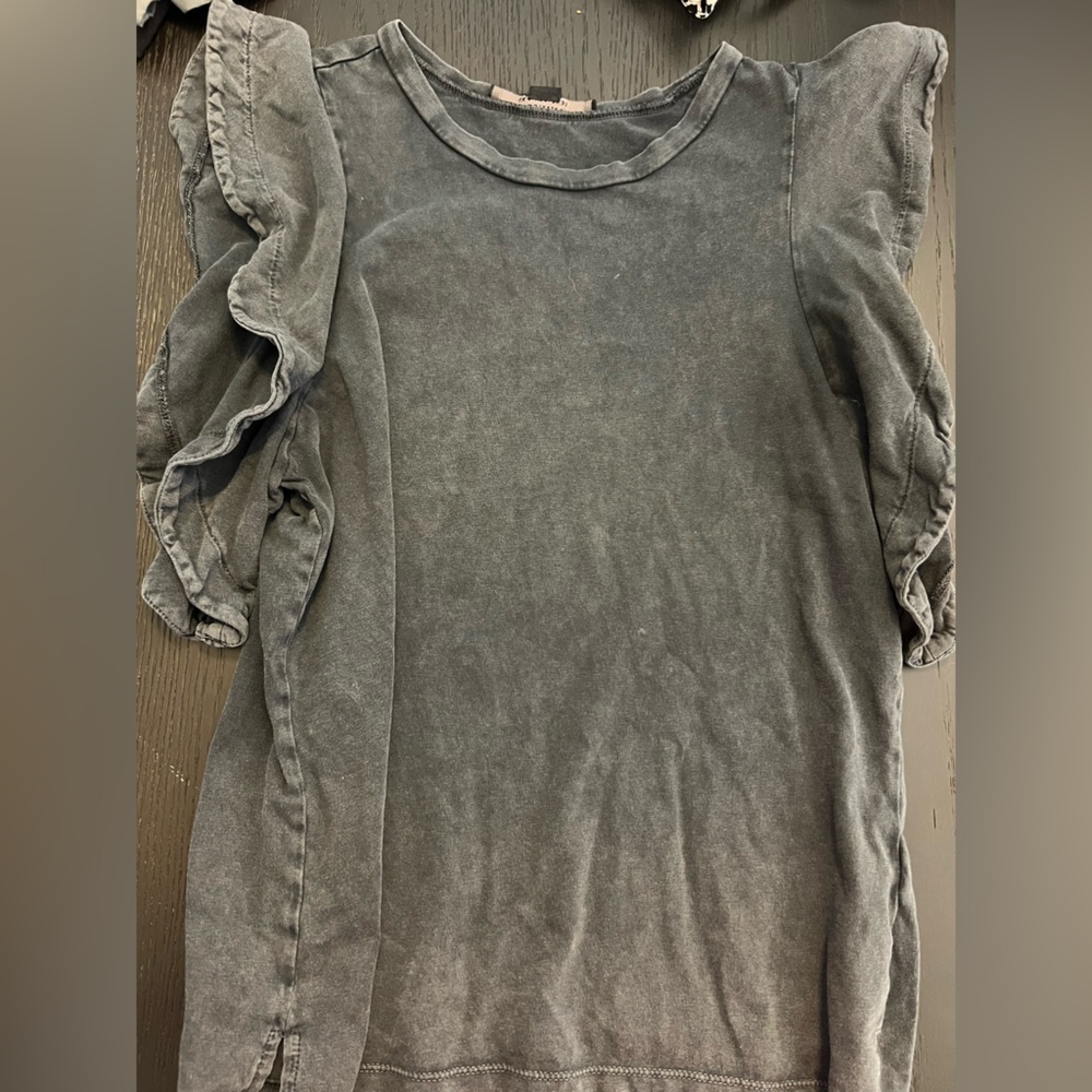 Allsaints ruffle sleeve tee shirt